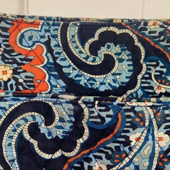 Vera Bradley Hipster Crossbody Marrakesh Blue Orange Paisley Floral Triple Zip - Picture 7 of 9